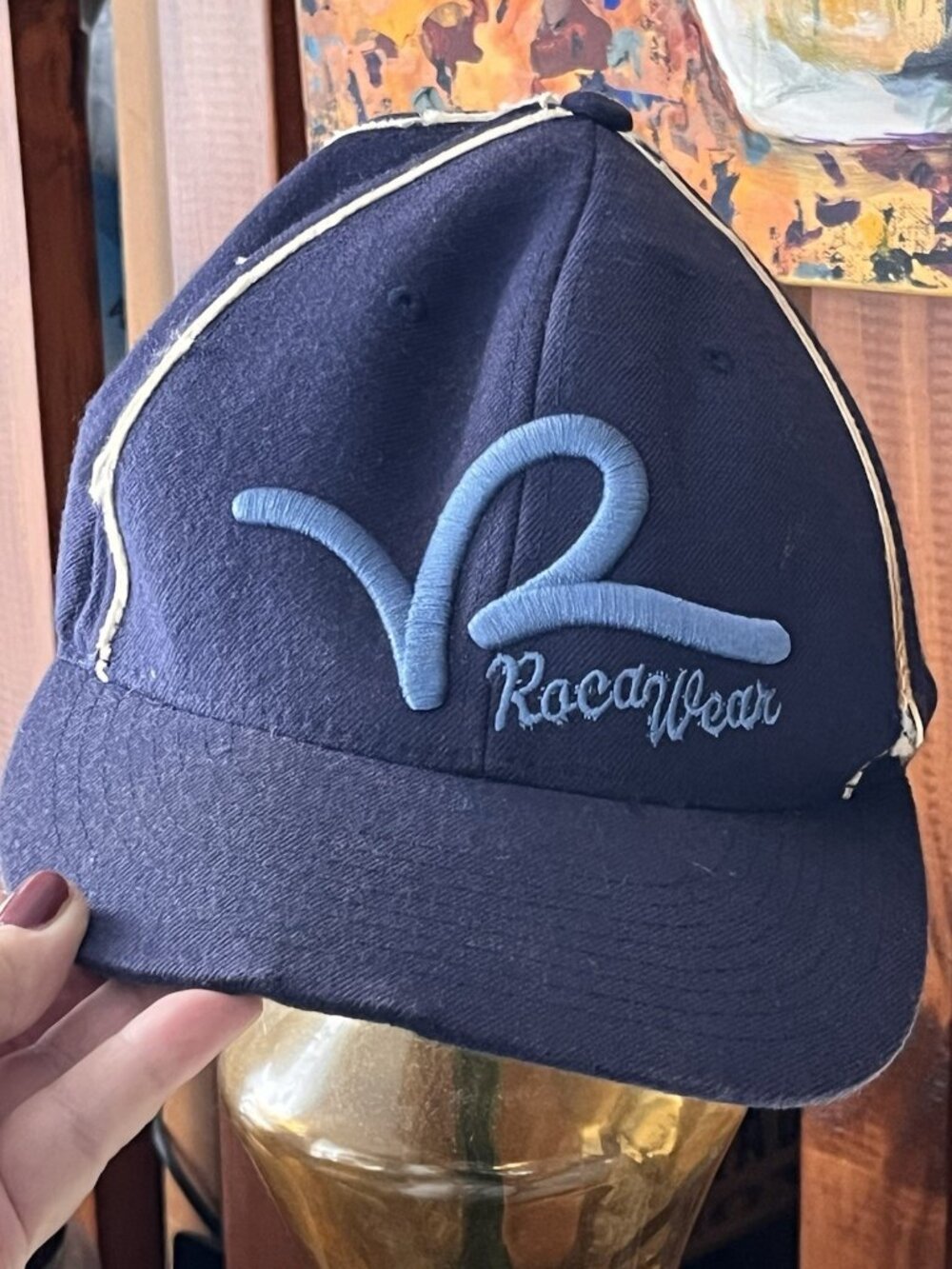 Rocawear Hat Cap Strap Back Vintage Unisex One Sz Logo Baseball Hip Hop 7 3/4